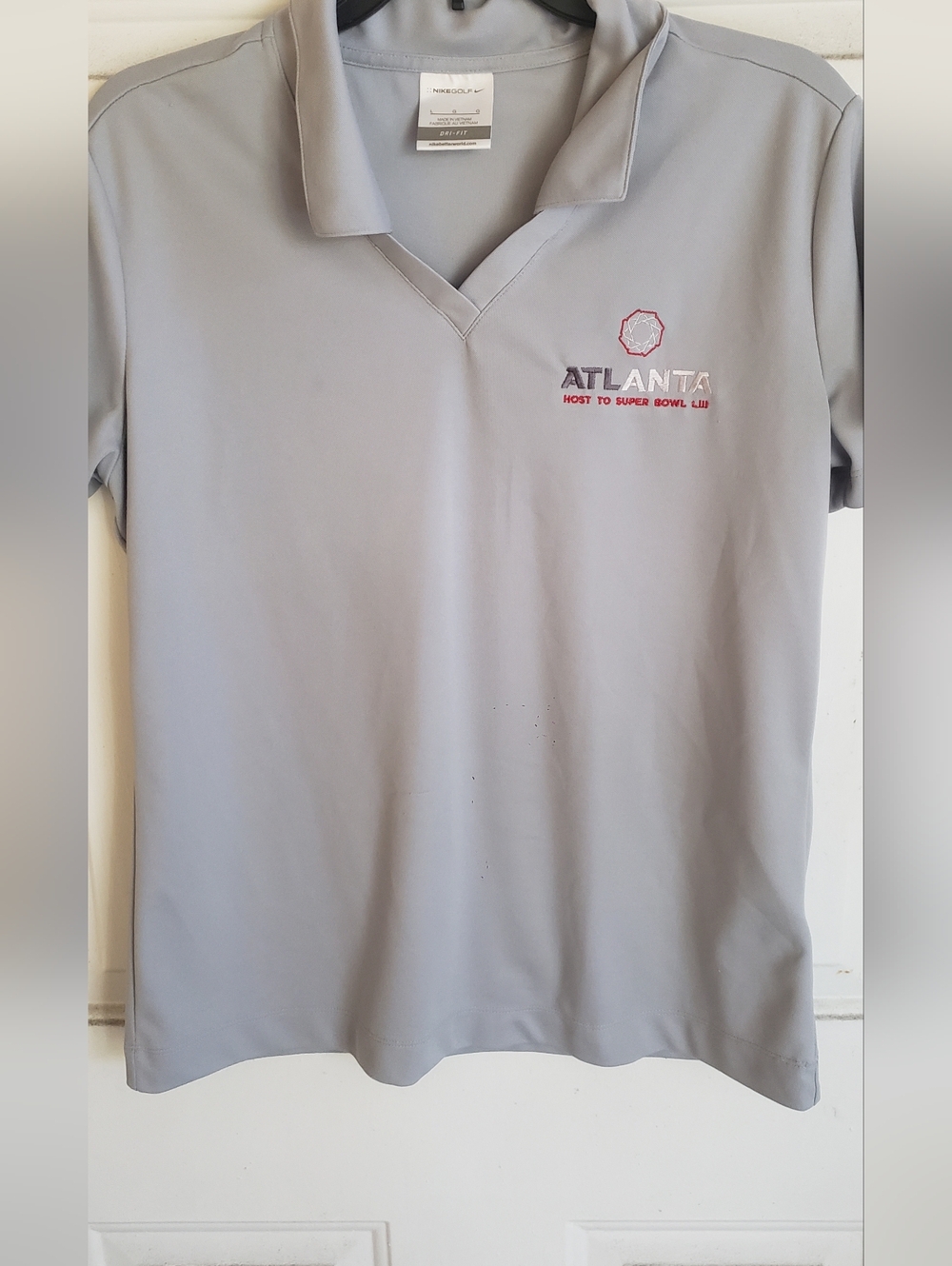 Nike Light Gray Golf Polo with Red Embroidery